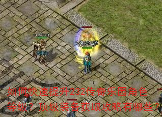 如何快速提升232传奇乐园角色等级?顶级装备获取攻略有哪些? 如何快速提升232传奇乐园角色等级?顶级装备获取攻略有哪些?