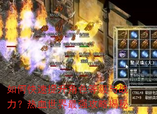 如何快速提升角色等级与战力?热血世界最强攻略揭秘 如何快速提升角色等级与战力?热血世界最强攻略揭秘