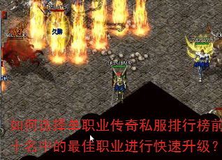 如何选择单职业传奇私服排行榜前十名中的最佳职业进行快速升级? 如何选择单职业传奇私服排行榜前十名中的最佳职业进行快速升级?